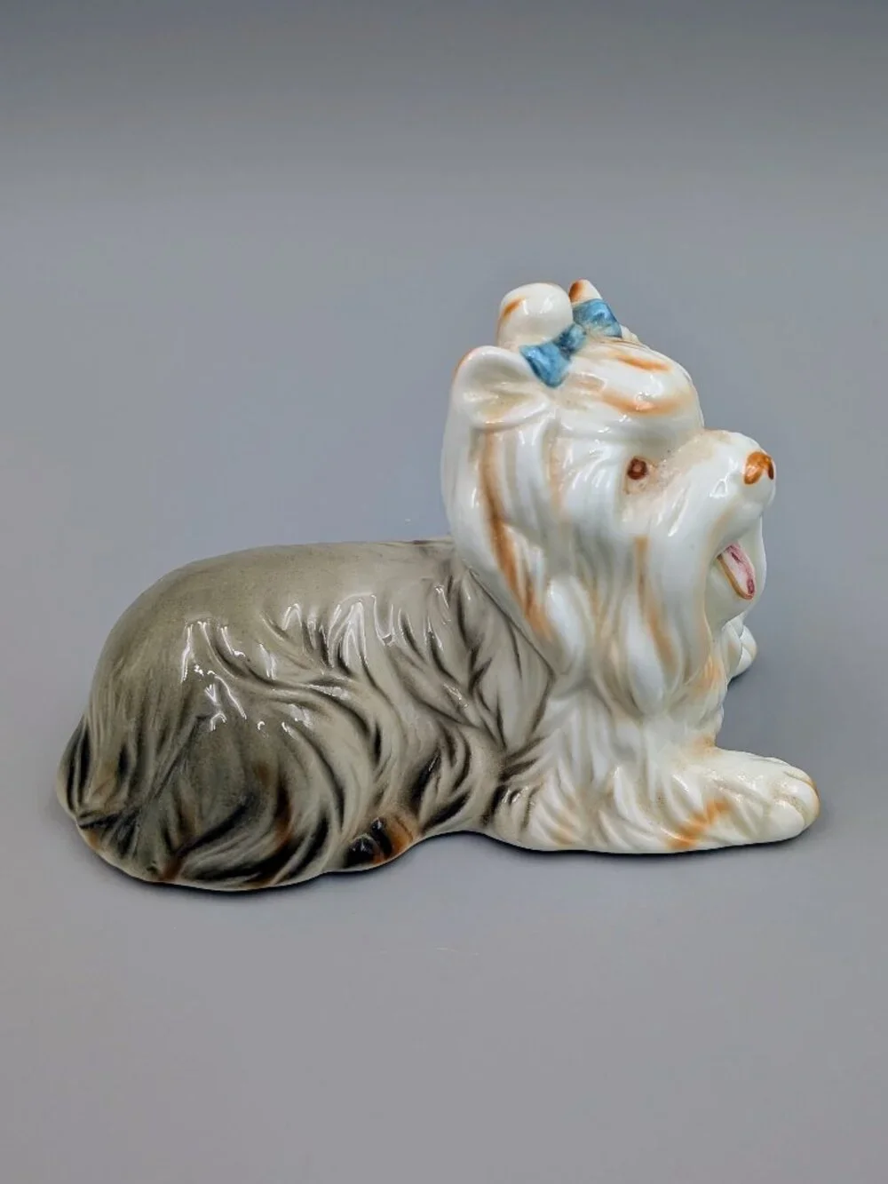 Vintage Porcelain Yorkshire Terrier Dog Figurine | Shelfie Home Decor